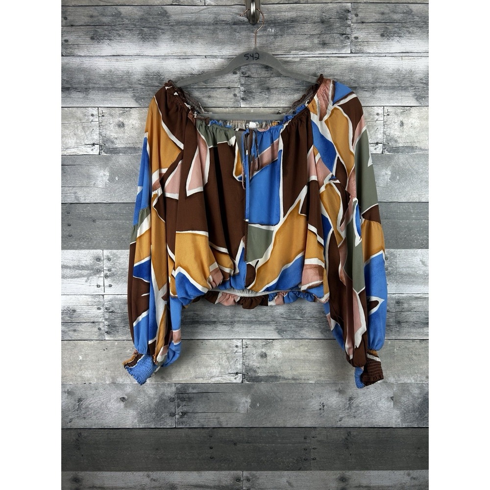 Blu Pepper Large Long Sleeve Off The Shoulder Blouse